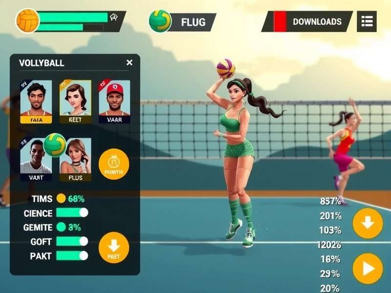 Masala Volley Ace gameplay screenshot showing volleyball action